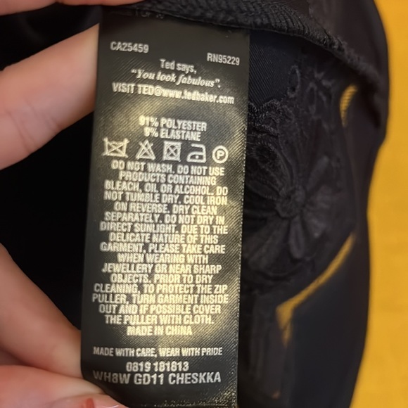 ✨TED BAKER✨ Cheskka Embroidered Dress Fit & Flare Navy Blue - Ted Size 0 - Picture 8 of 9